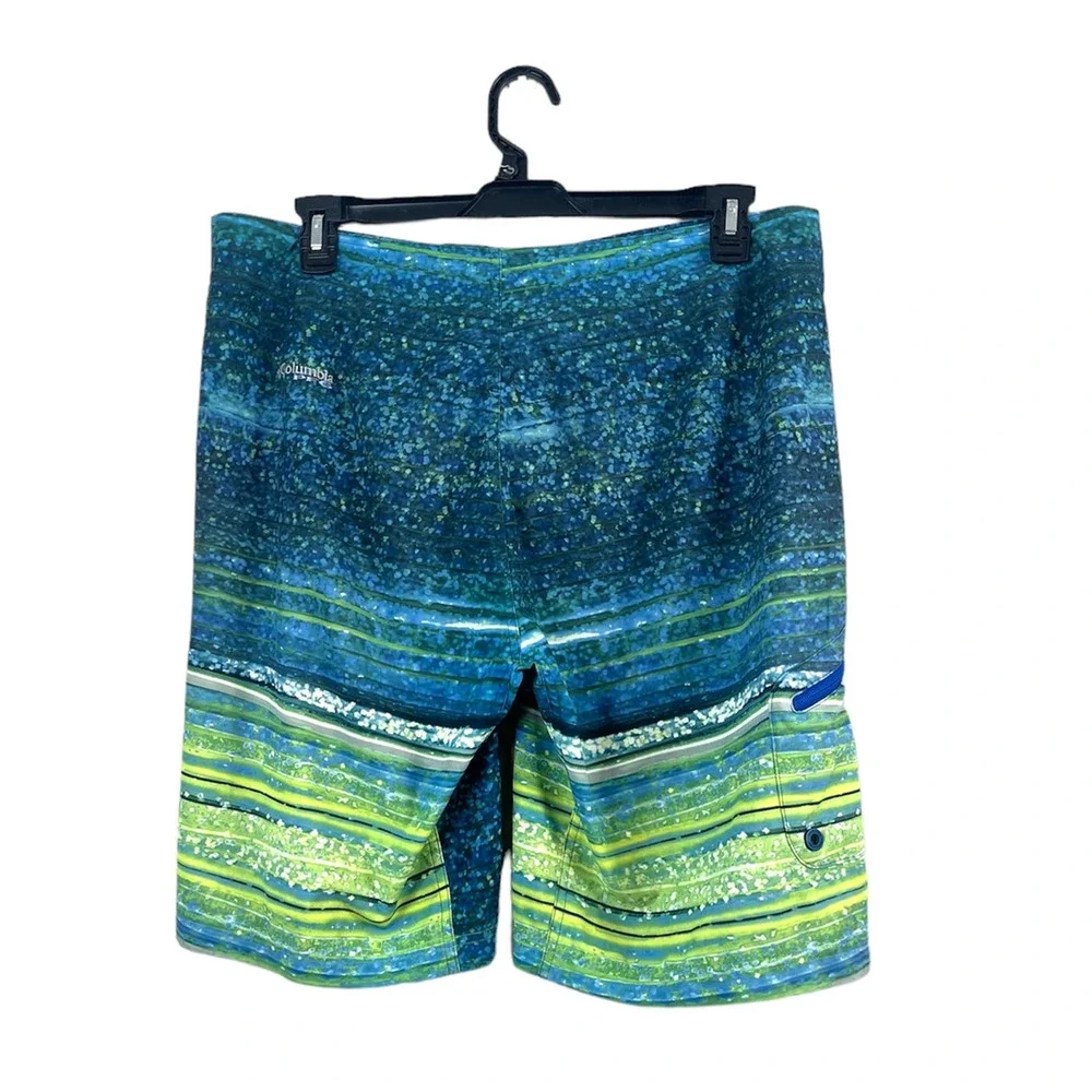 Men's Blue and Green Columbia Swim Trunks 36